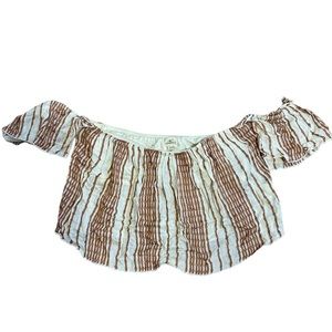 O’Neill cream & burnt orange crop top S